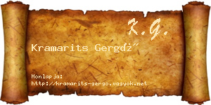 Kramarits Gergő névjegykártya